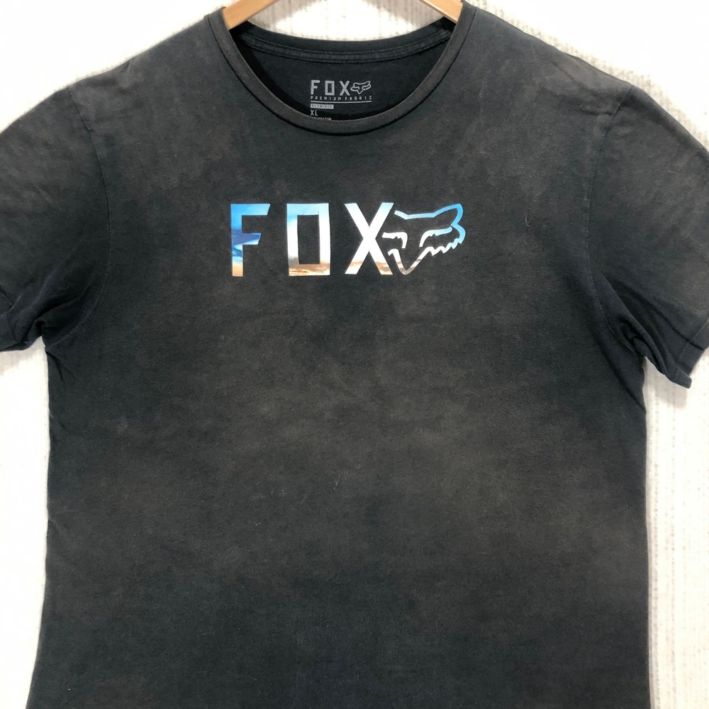 FOX Premium Fabric Distressed Graphic Tee Slim Fit Short Sleeve‎ Men's Size XL